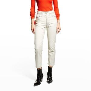 Rag & Bone Maya High-Rise Ankle Slim Jeans - 31 |Metallic Moonshine Coated Denim